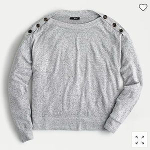 NWOT J. Crew super cozy button- shoulder top